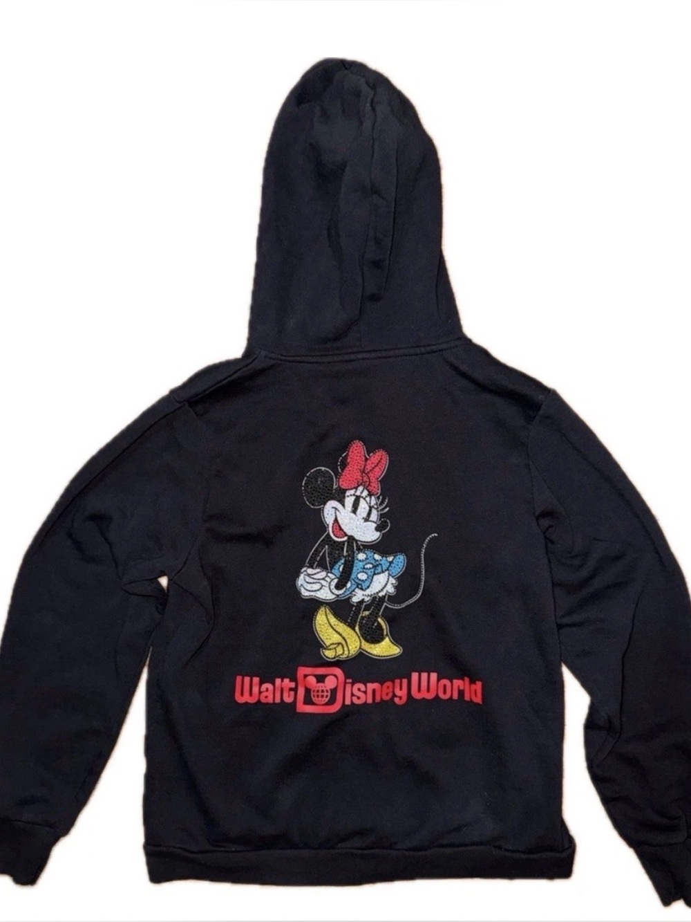 Women’s Walt Disney World Minnie Mouse Rhinestone Zip-up Hoodie Jacket Size XL